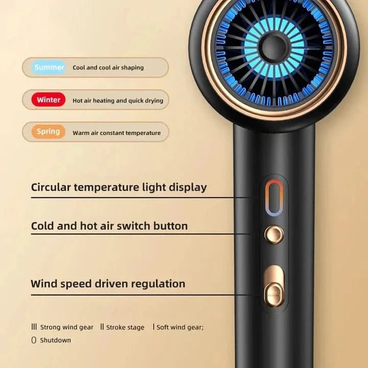 2400W Ionic Hair Dryer with Low-Noise Design