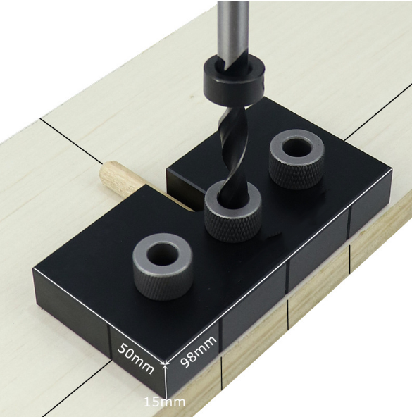 3-in-1 Adjustable Woodworking Drilling Locator for Precision Hole Punching