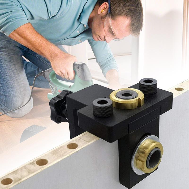 3-in-1 Adjustable Woodworking Drilling Locator for Precision Hole Punching