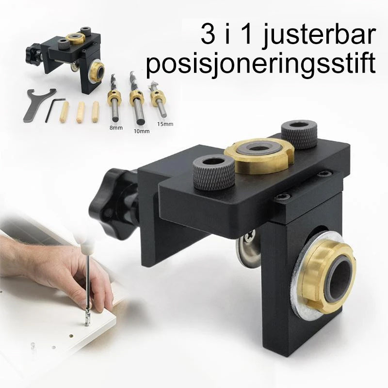 3-in-1 Adjustable Woodworking Drilling Locator for Precision Hole Punching