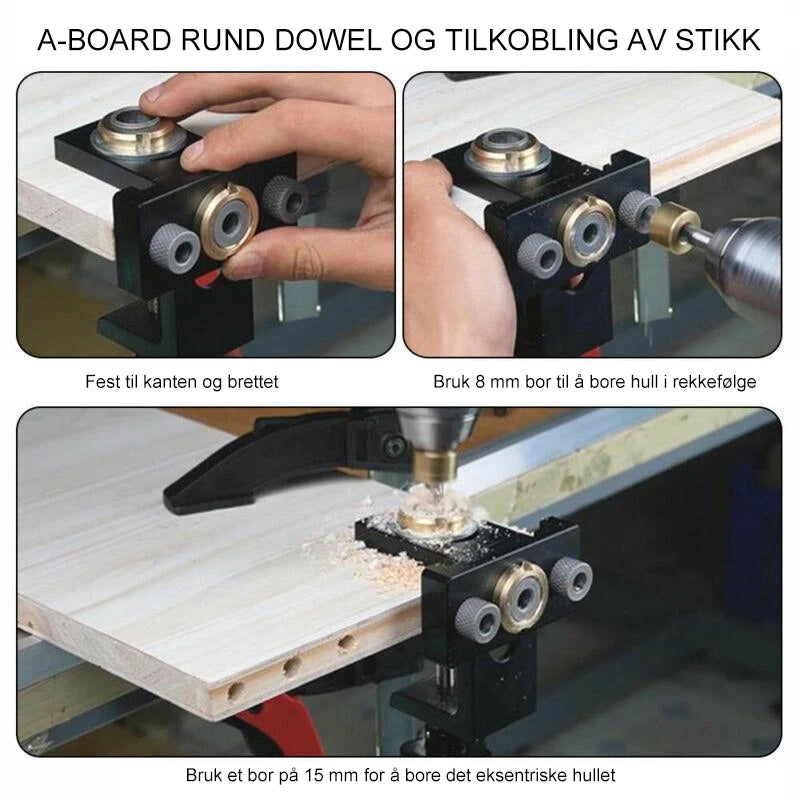 3-in-1 Adjustable Woodworking Drilling Locator for Precision Hole Punching