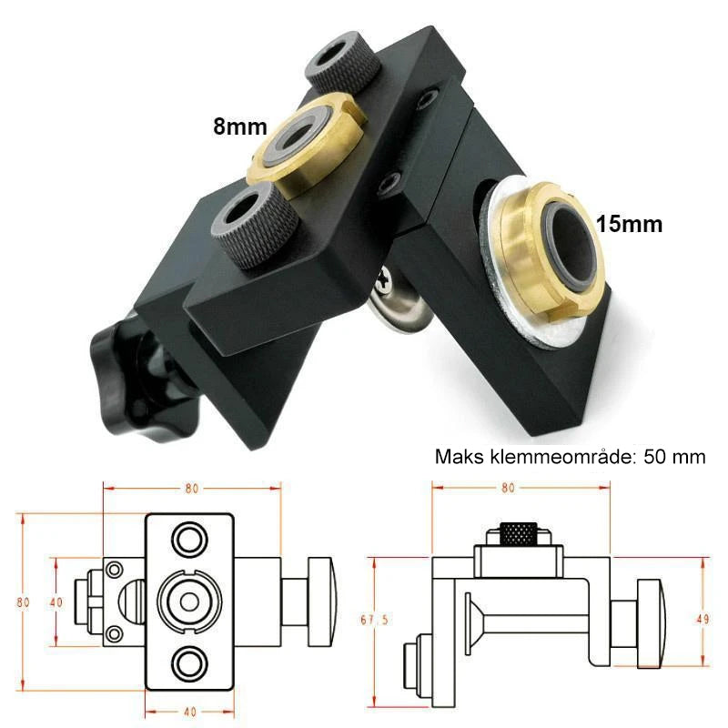 3-in-1 Adjustable Woodworking Drilling Locator for Precision Hole Punching