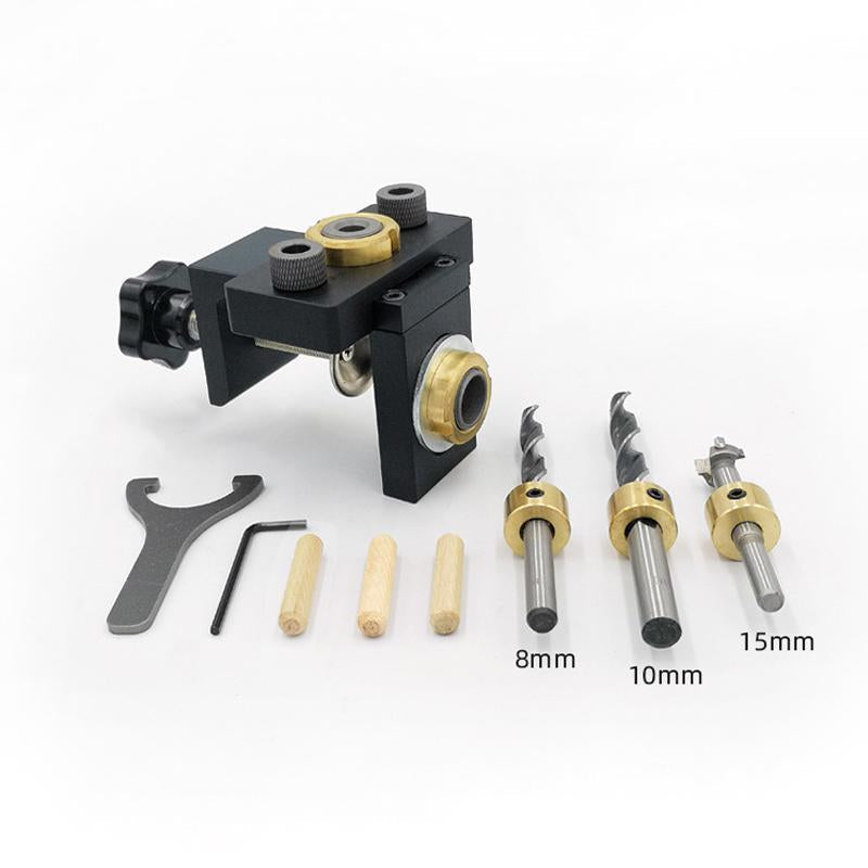 3-in-1 Adjustable Woodworking Drilling Locator for Precision Hole Punching