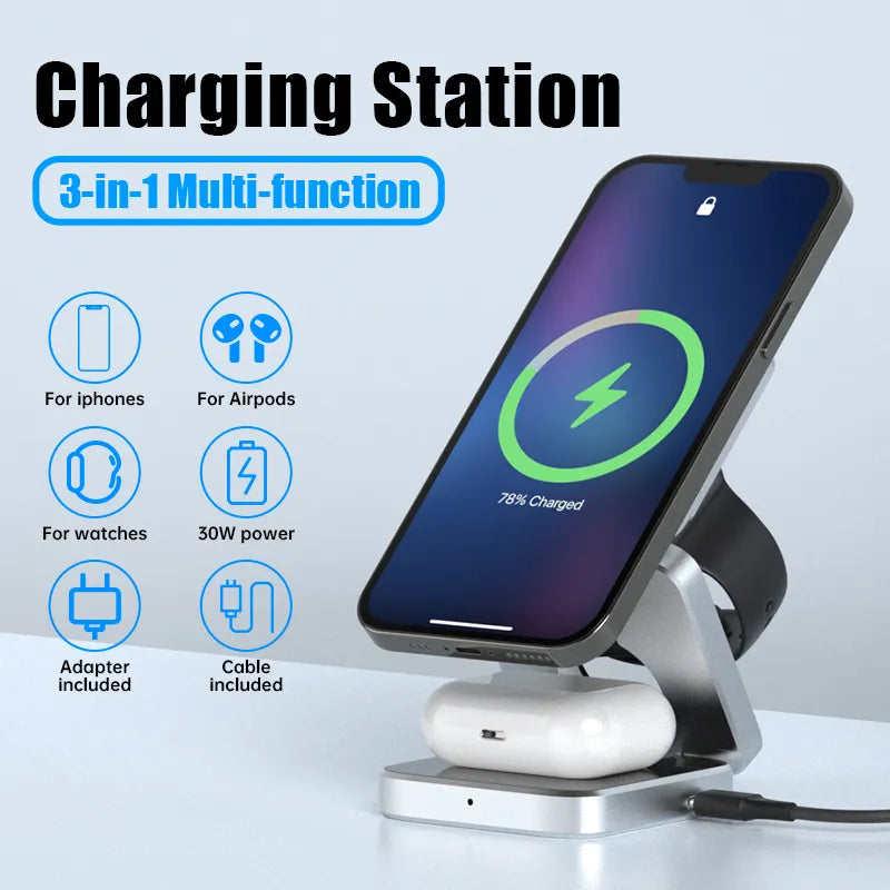 3-in-1 Charging Station | Magnetic and Foldable Charger