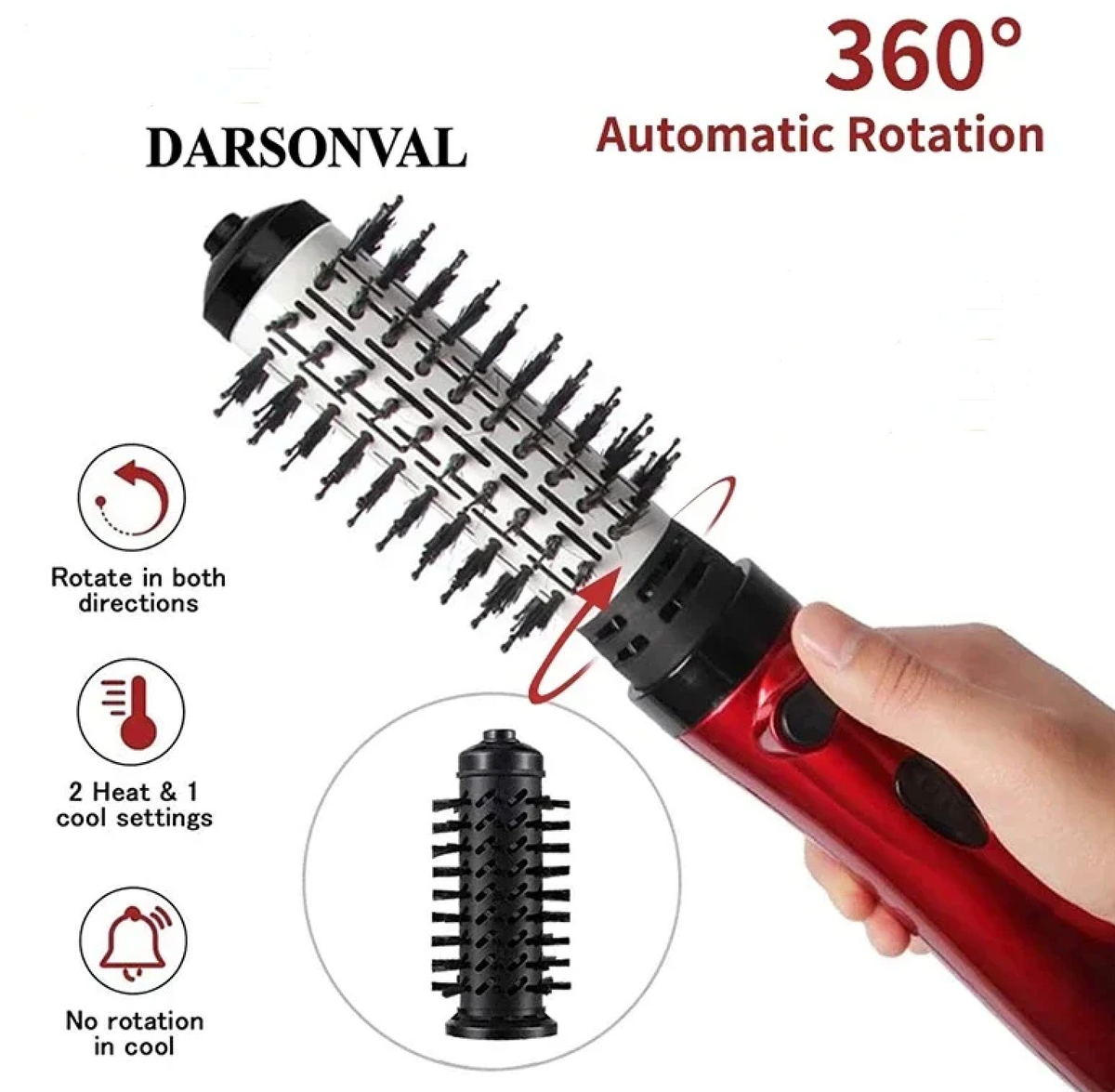 3-in-1 Rotating Hair Brush, Styler & Dryer