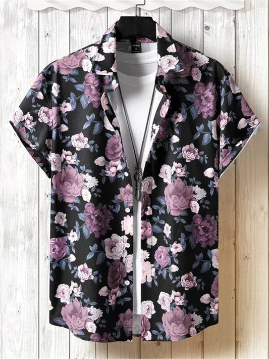 3D Floral Print Hawaiian Shirt