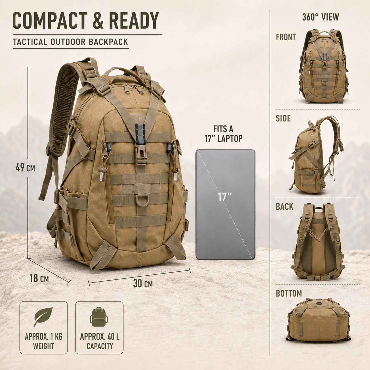 40-Liter Tactical Backpack