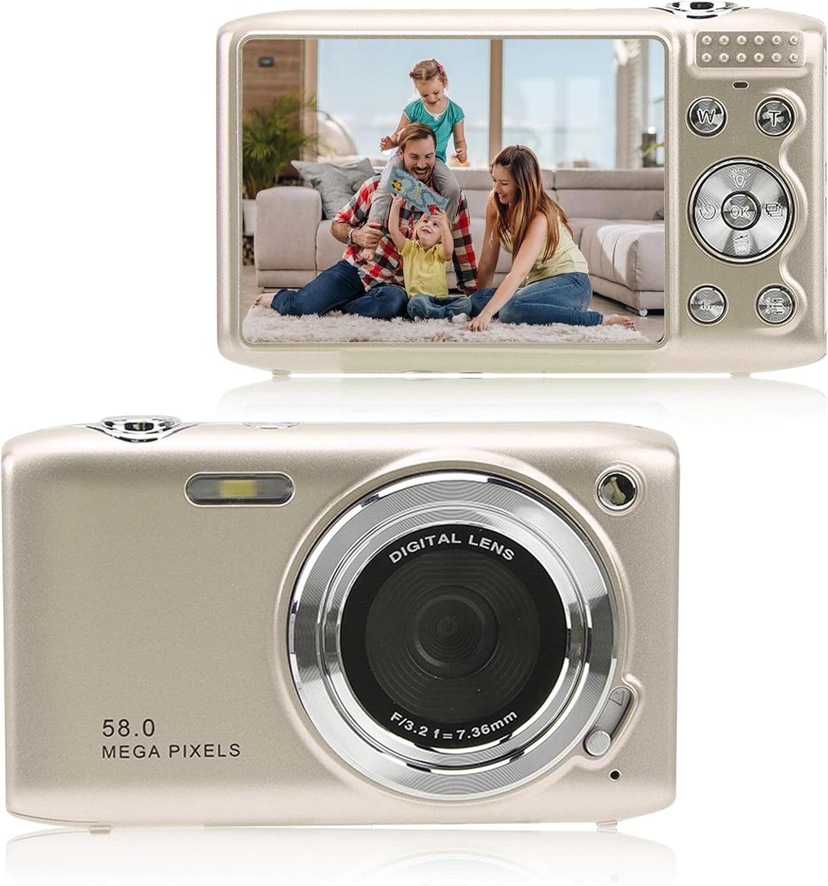 4K Compact Digital Camera with 58MP Photos and 16X Zoom
