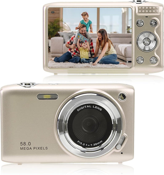 4K Compact Digital Camera with 58MP Photos and 16X Zoom