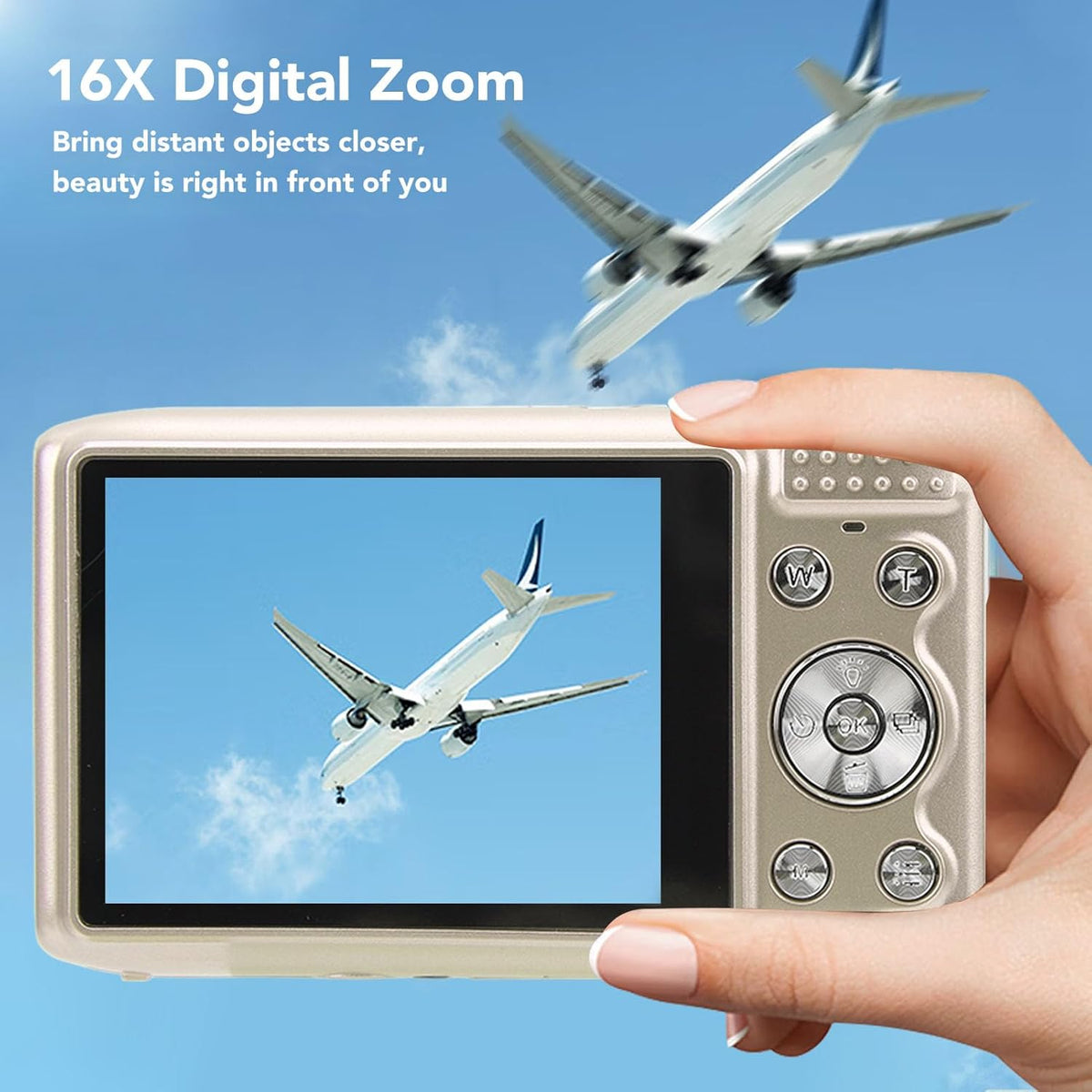 4K Compact Digital Camera with 58MP Photos and 16X Zoom