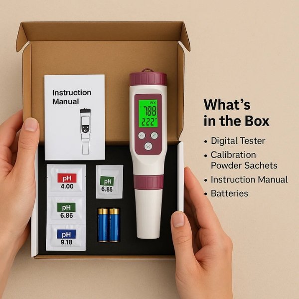 7-Parameter Digital Pool Tester for pH and Chlorine