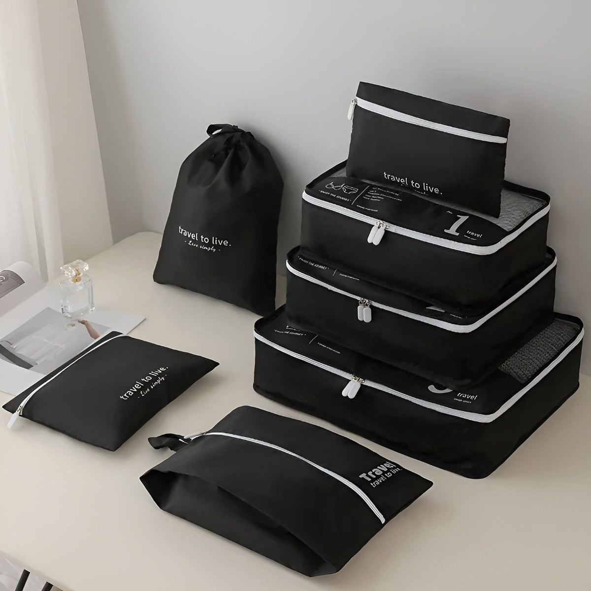 7-Piece Travel Packing Cube Set – Lightweight Compression Travel Organizer Bags for Suitcase & Luggage