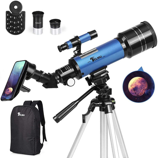 70mm Refractor Telescope for Beginners with Adjustable Tripod for Astronomical Observation