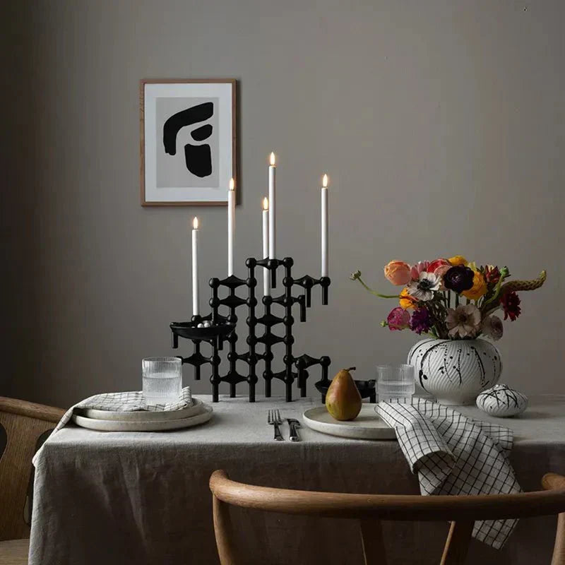 Abstract Molecular Structure Candle Holder