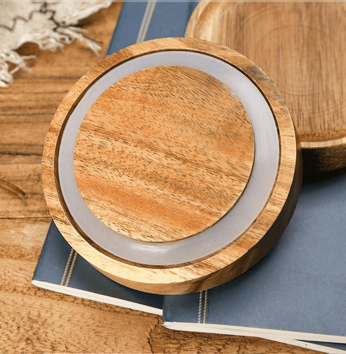 Acacia and Glass Storage Containers