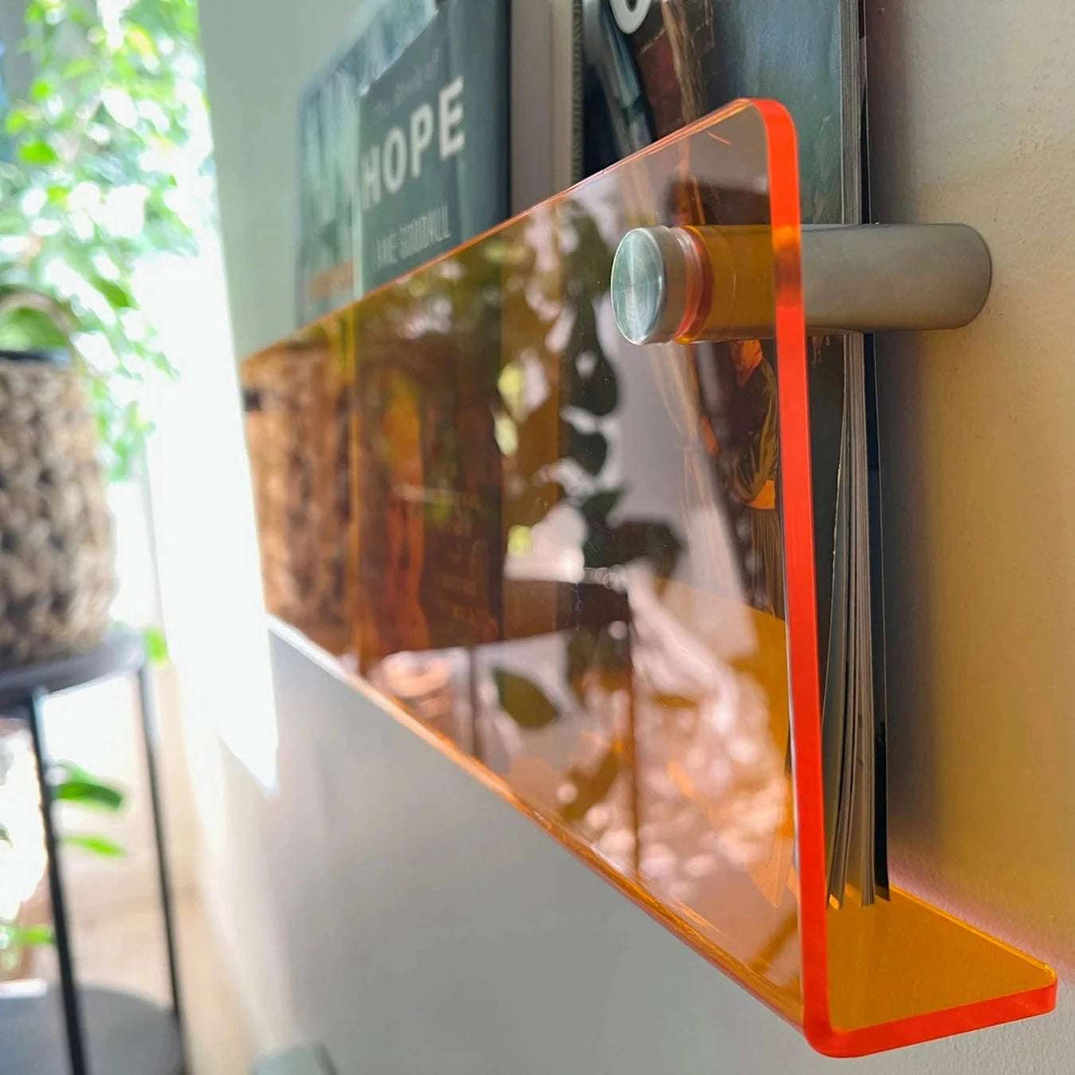 Acrylic Wall-Mounted Floating Magazine Rack