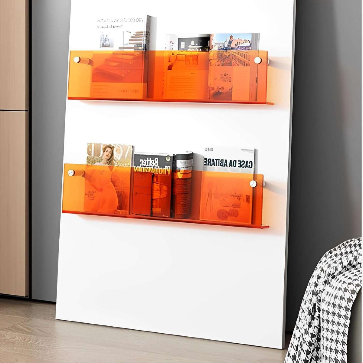 Acrylic Wall-Mounted Floating Magazine Rack
