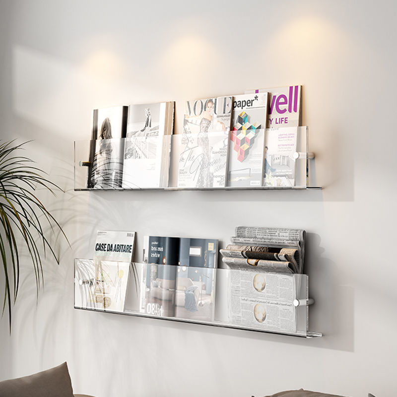 Acrylic Wall-Mounted Floating Magazine Rack