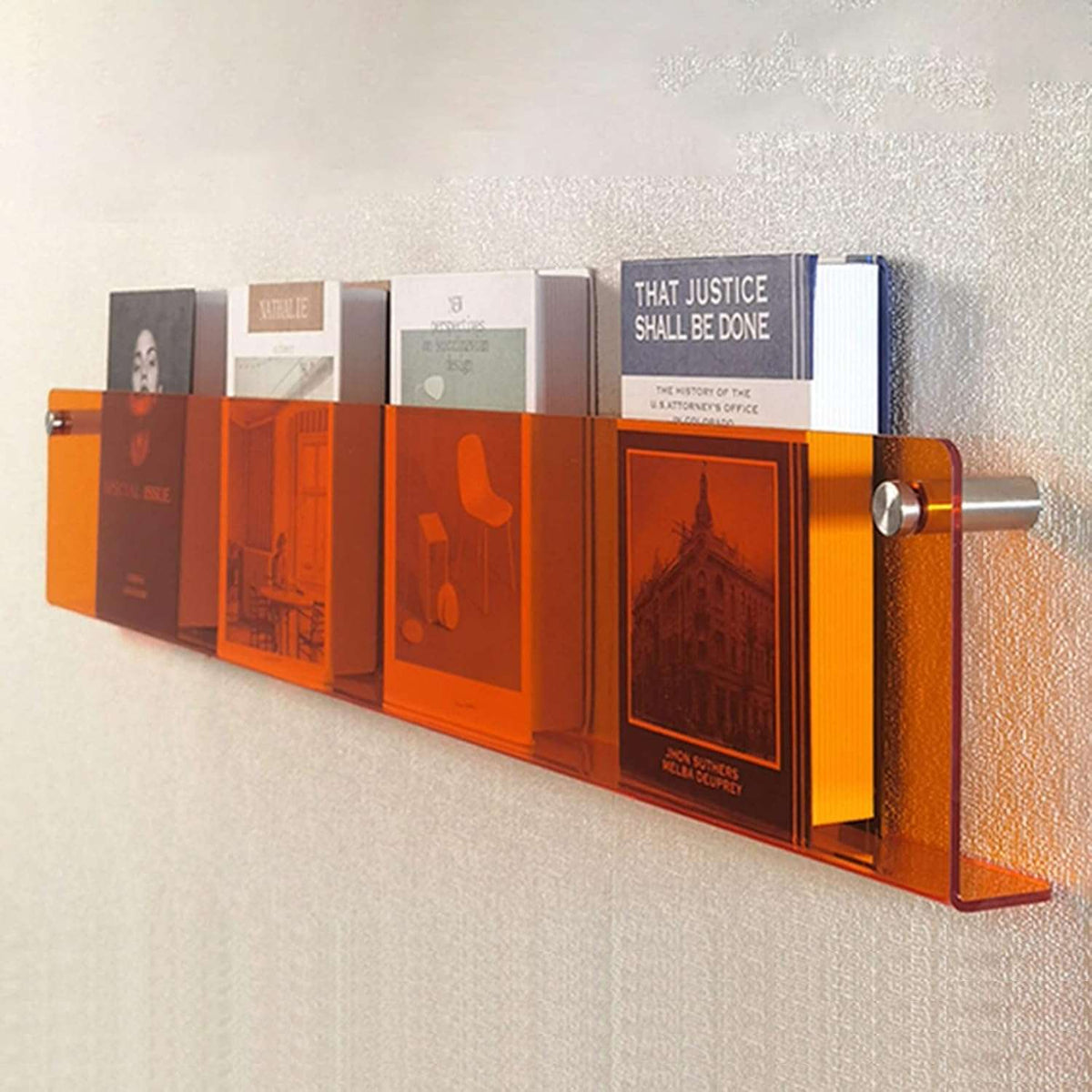 Acrylic Wall-Mounted Floating Magazine Rack