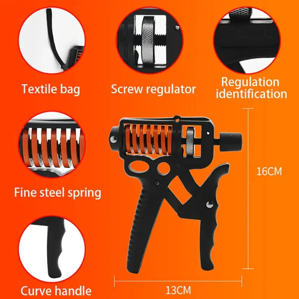 Adjustable 5-165 kg Heavy Hand Grip Strengthener - Finger Expander for Arm, Wrist, and Forearm Training