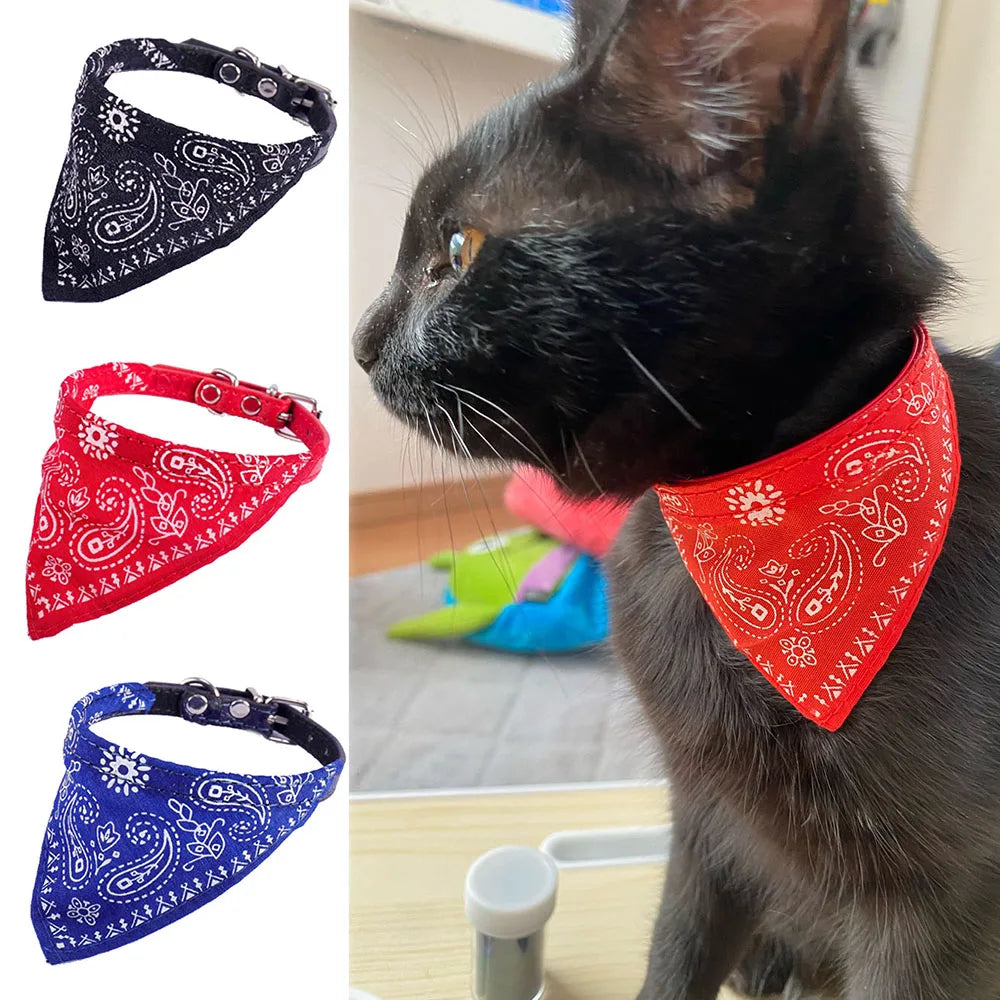 Adjustable Cat Bandana Collar
