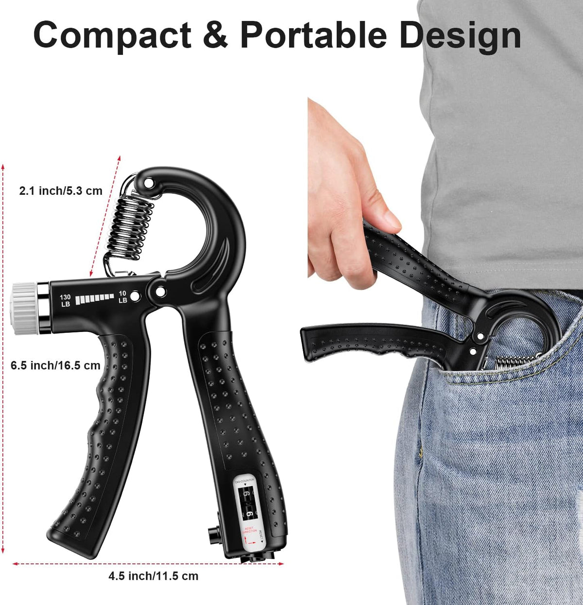 Adjustable Hand Grip Strengthener (5-60 kg) - 2-Pack
