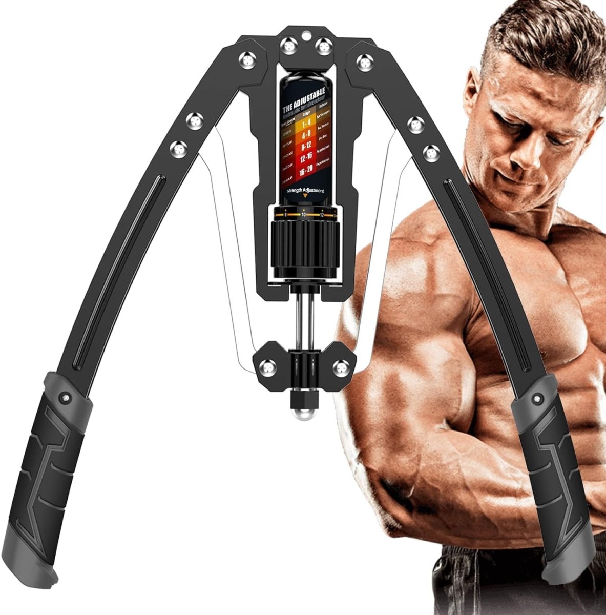 Adjustable Hydraulic Arm Trainer – 10–200 kg Resistance – Upper Body Strength Training for Arms, Chest & Shoulders