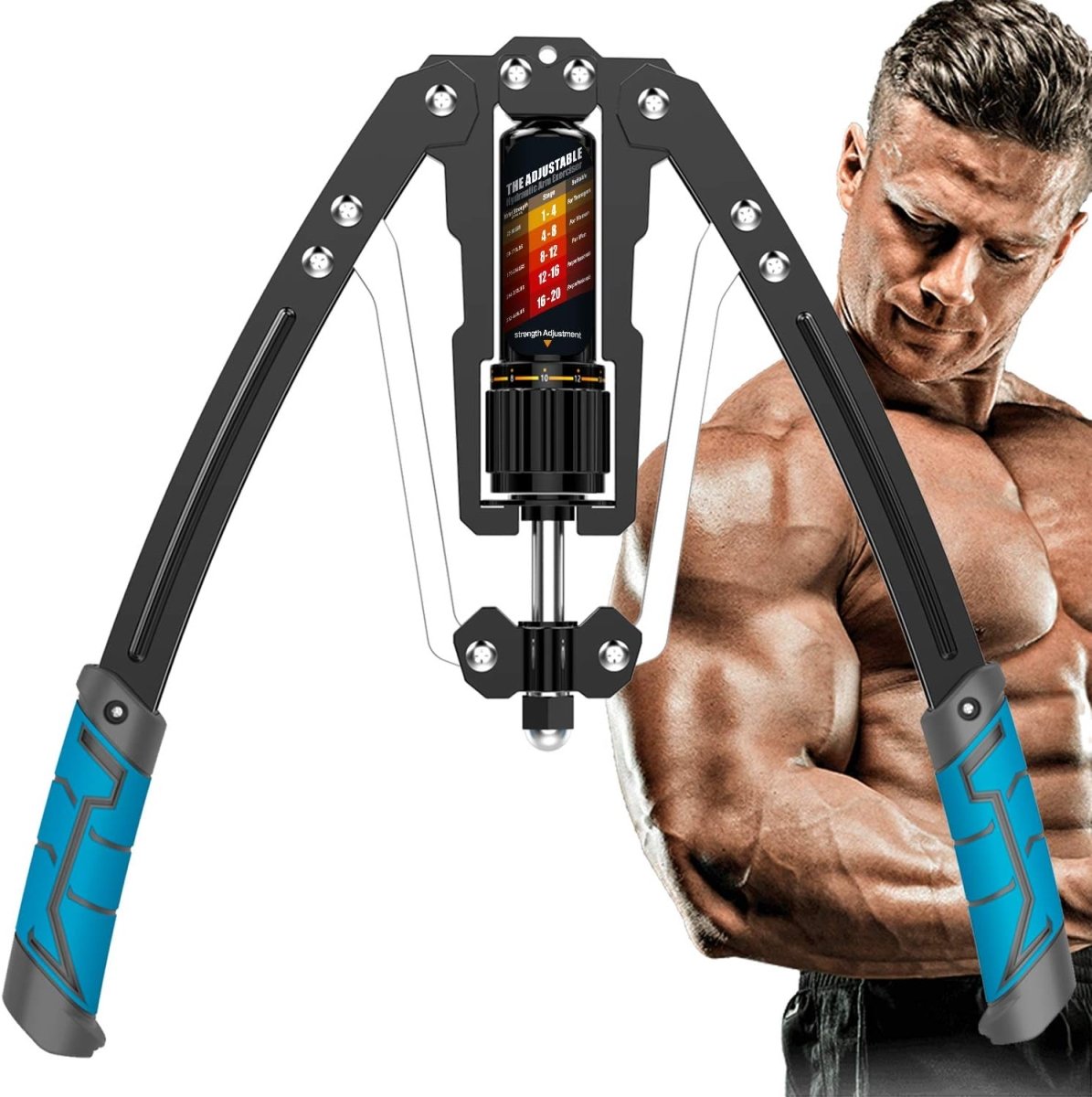Adjustable Hydraulic Arm Trainer – 10–200 kg Resistance – Upper Body Strength Training for Arms, Chest & Shoulders