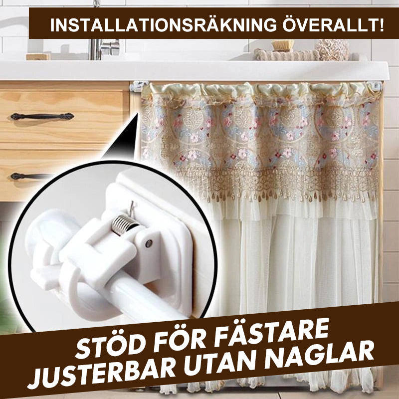 Adjustable Self-Adhesive Curtain Rod Holders - 2-Pack