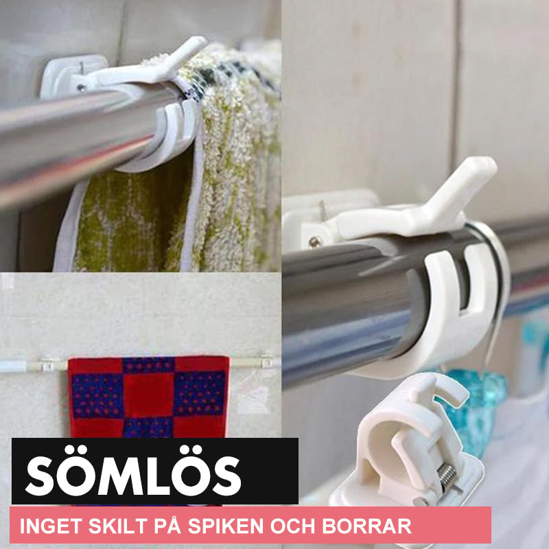 Adjustable Self-Adhesive Curtain Rod Holders - 2-Pack