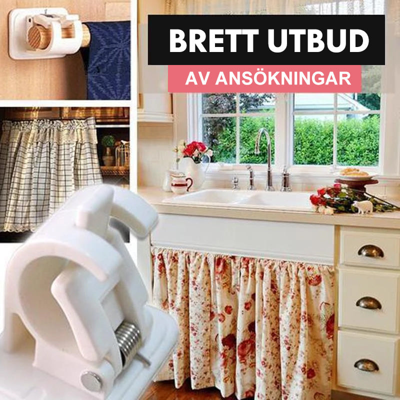 Adjustable Self-Adhesive Curtain Rod Holders - 2-Pack