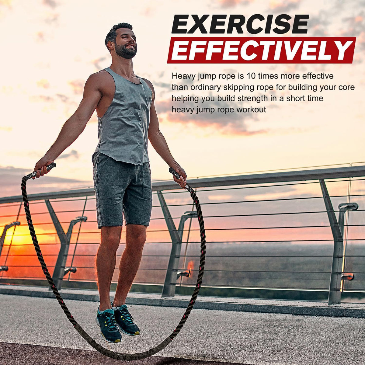 Adjustable Weighted Jump Rope – Heavy Training Rope