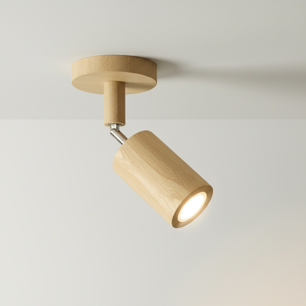 Adjustable Wooden Spotlight Ceiling Light