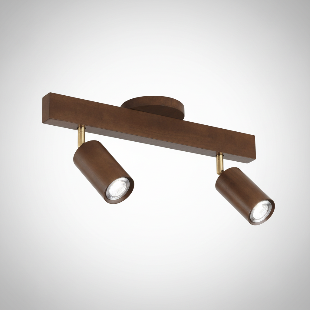 Adjustable Wooden Spotlight Ceiling Light