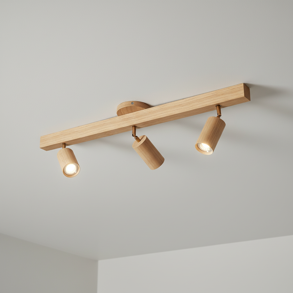 Adjustable Wooden Spotlight Ceiling Light