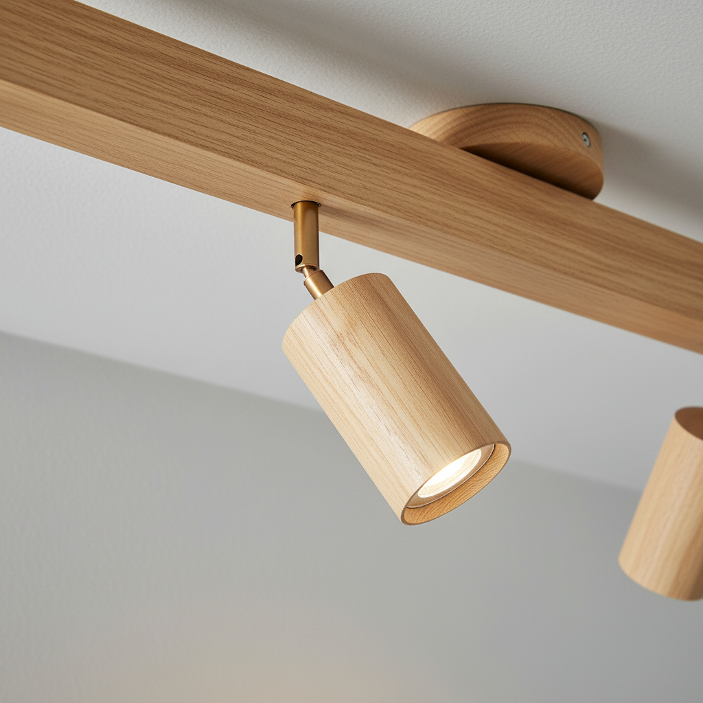 Adjustable Wooden Spotlight Ceiling Light