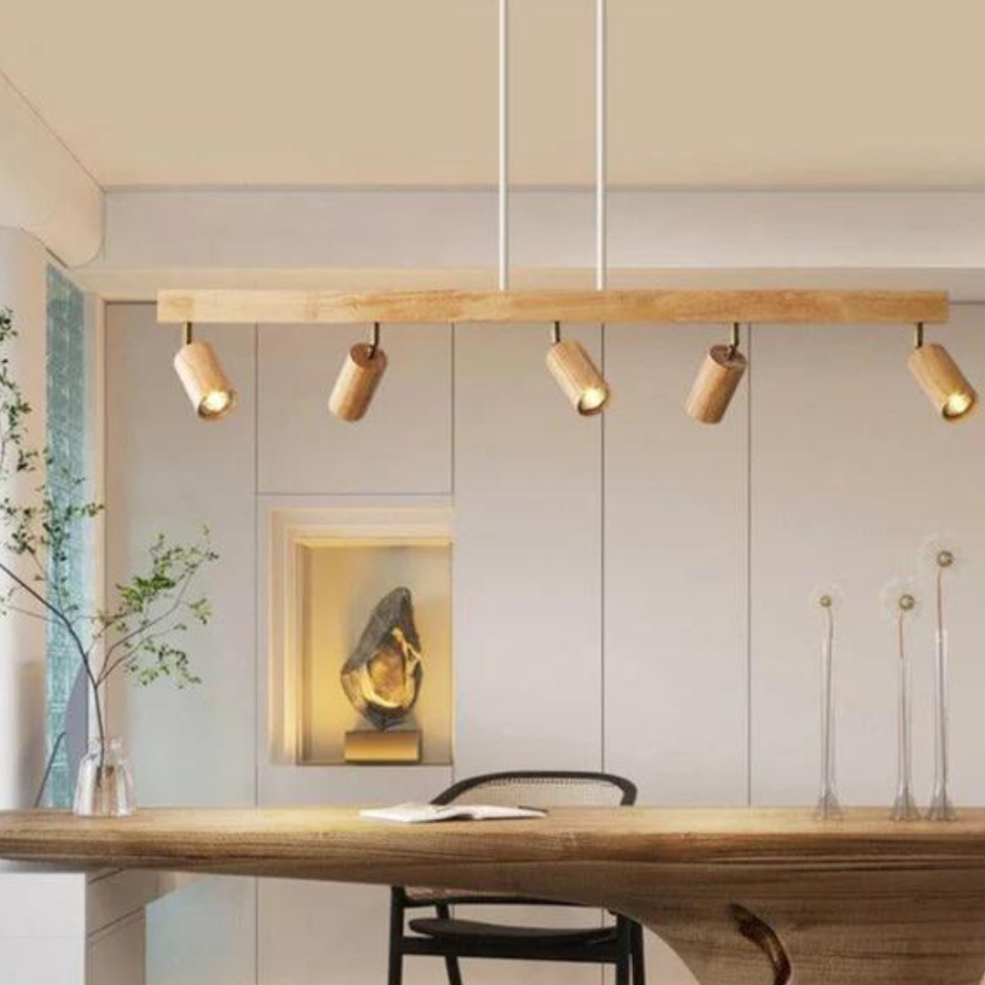Adjustable Wooden Spotlight Ceiling Light