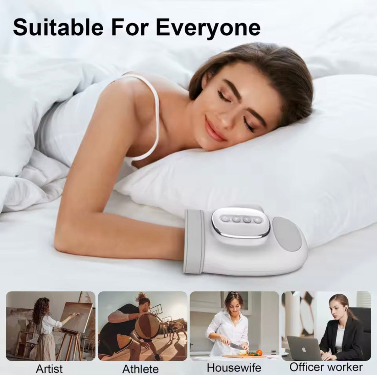Air Compression Hand Massager with Heat, 3 Modes, 5 Intensity Levels and 2000mAh Rechargeable Battery