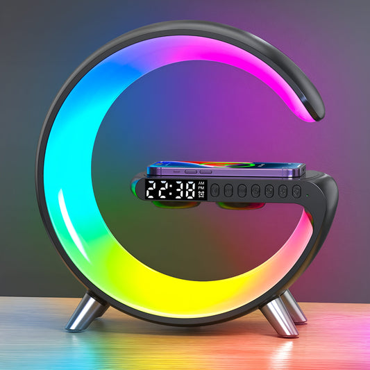Alarm Clock, Ambient Light, Speaker & Wireless Charger