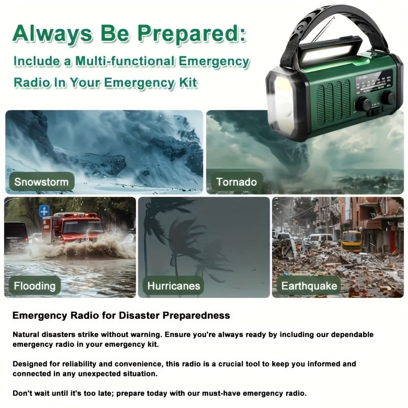 All-in-One Emergency Radio with Flashlight and Charger
