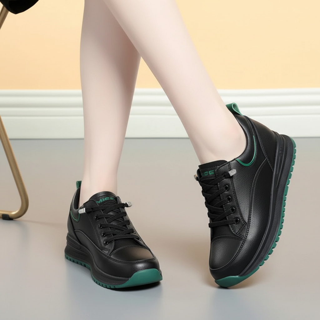 Anti-Slip Treaded Rubber Sole - Pamela