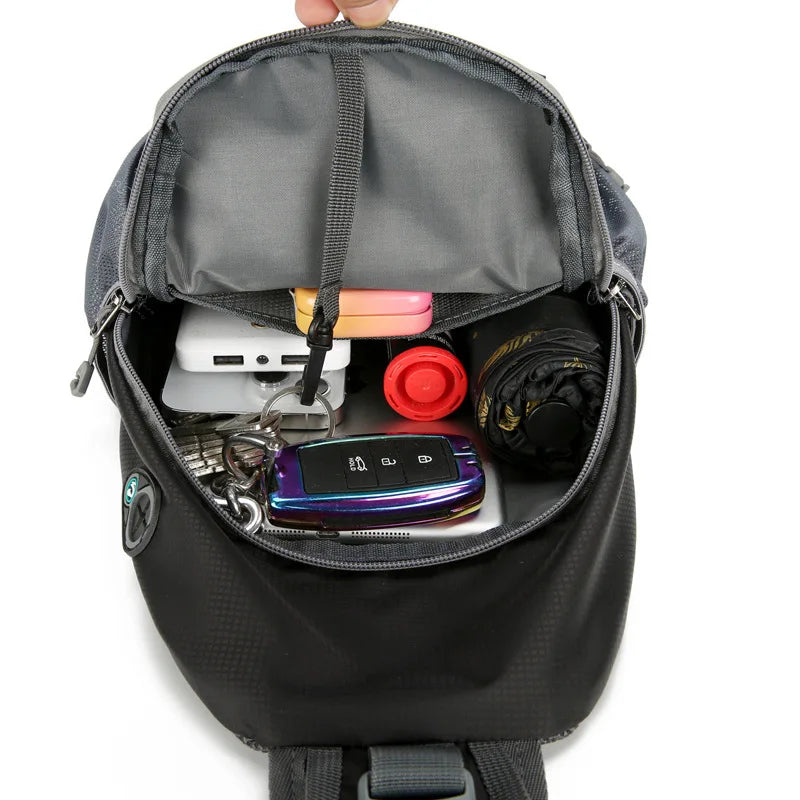 Anti-Theft Waterproof Multi-Pocket Shoulder Sling Backpack – Lightweight Crossbody Travel Bag