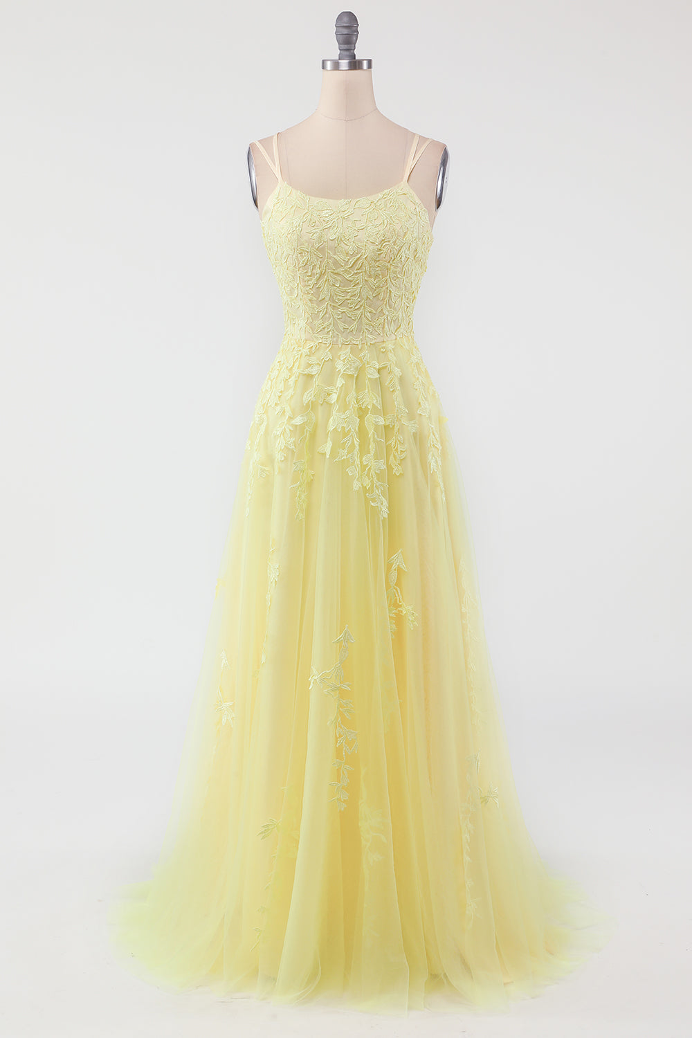 Appliqué Prom Gown
