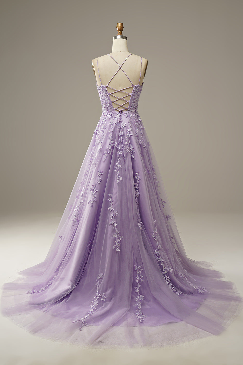 Appliqué Prom Gown