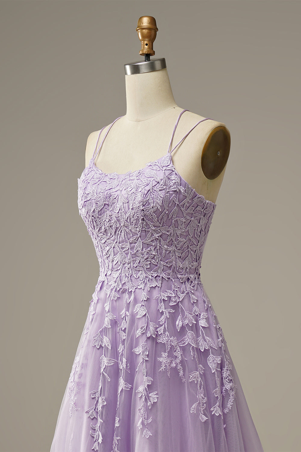 Appliqué Prom Gown