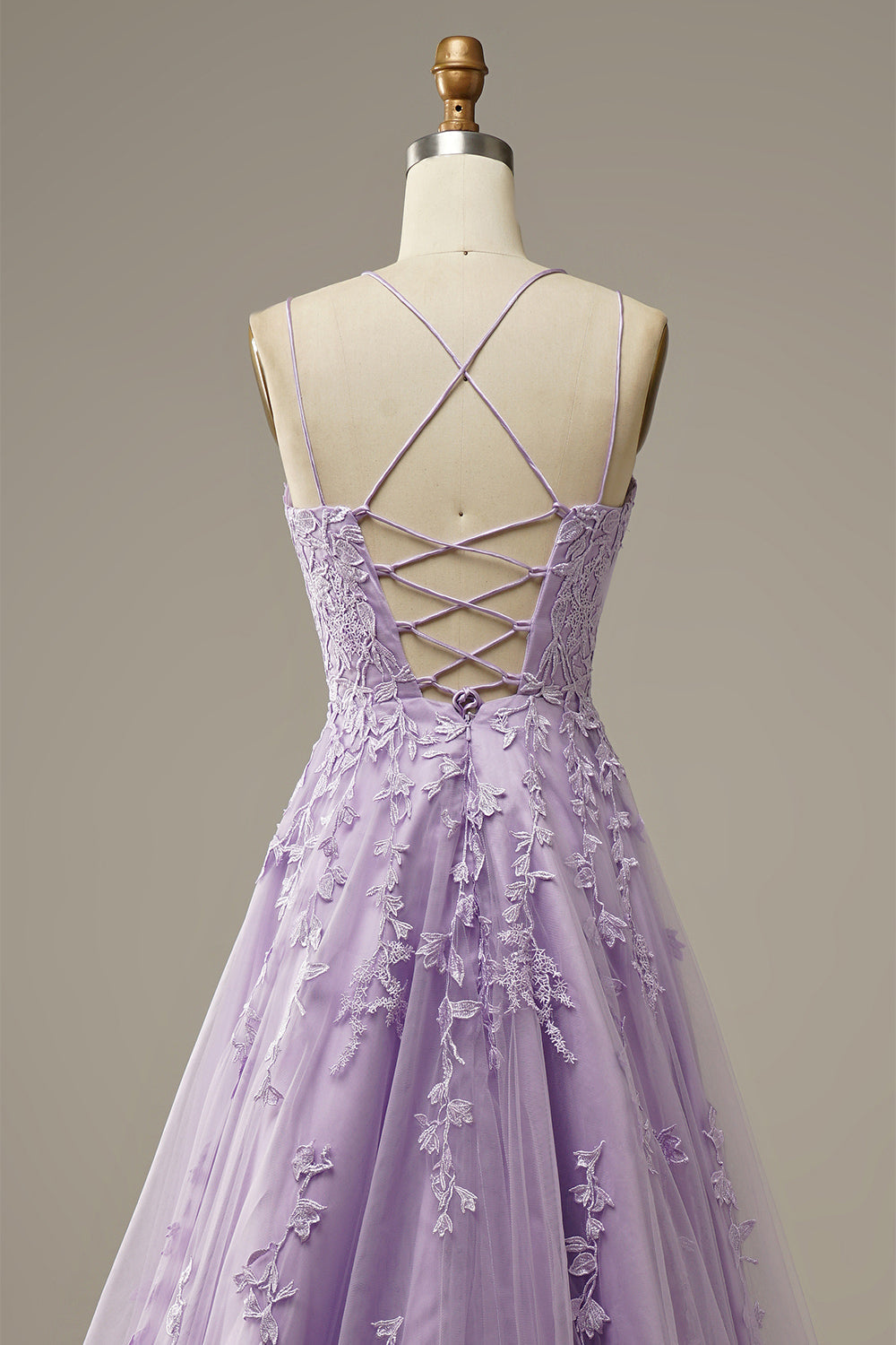 Appliqué Prom Gown
