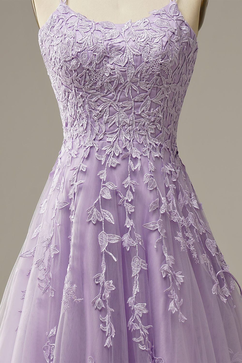 Appliqué Prom Gown