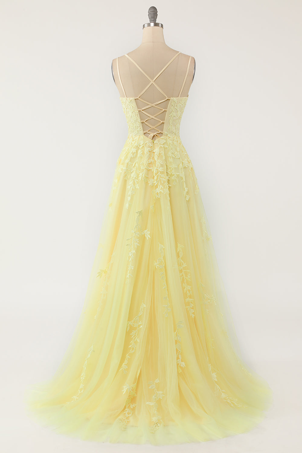 Appliqué Prom Gown