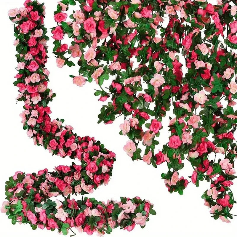 Artificial Silk Rose Garland for Weddings and Celebrations – 6 Colors