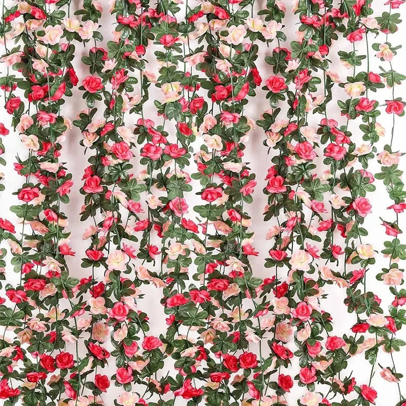 Artificial Silk Rose Garland for Weddings and Celebrations – 6 Colors